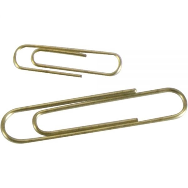 Acco Gold Tone Paper Clips, Jumbo, Smooth, Gold, 50/Box