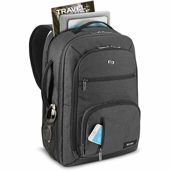 Solo Grand Travel Tsa Backpack, 17.3”, 11.88 X 7 X 19, Dark Gray