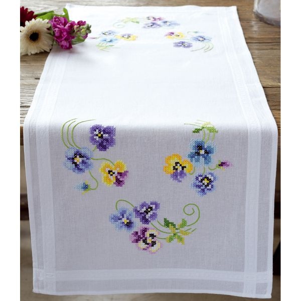 Vervaco Table Runner Stamped Embroidery Kit 16"X40"