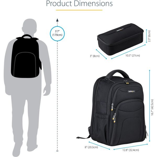 15.6" Laptop Backpack W/ Removable Accessory Case, Professional It Tech Backpack For Work/Travel/Commute, Nylon Computer Bag