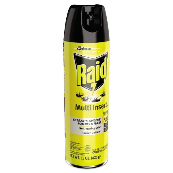 Raid Multi Insect Killer, 15 Oz Aerosol Spray, 12/Carton