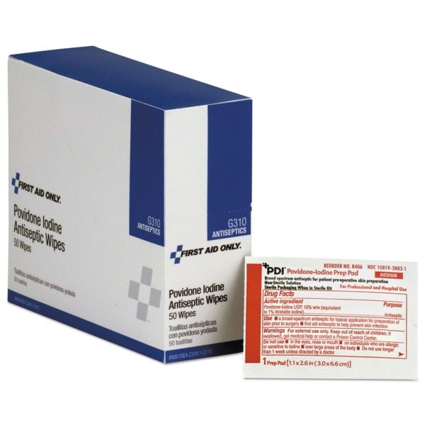 First Aid Only Refill For Smartcompliance General Business Cabinet, Pvp Iodine, 50/Box