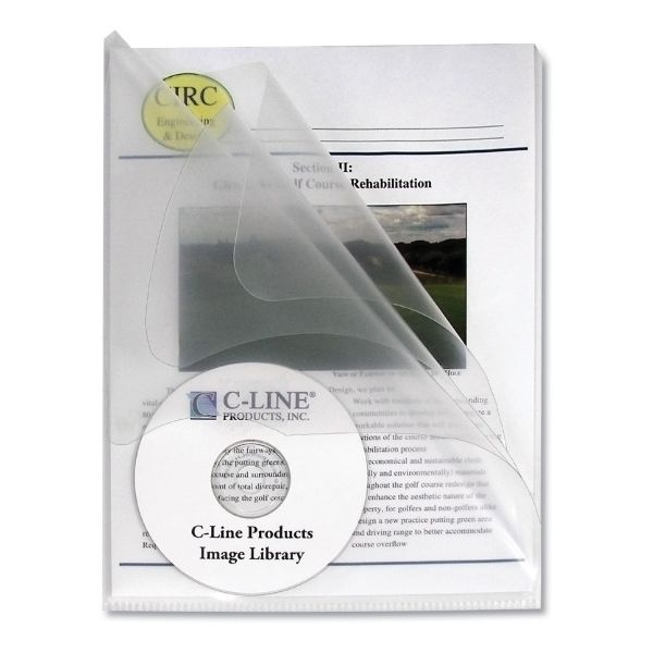 C-Line Multi-Section Project Folders W/ Clear Dividers, 3-Sections, 1/3-Cut Tab, Letter Size, Clear, 25/Box