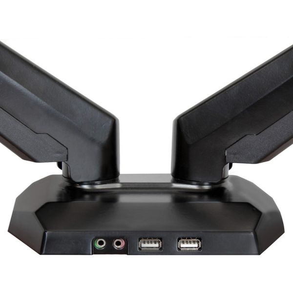 Dual Monitor Arm - Usb Hub And Audio Ports In Base - Monitors Up To 32" - Vesa Monitor Stand Desk Mount