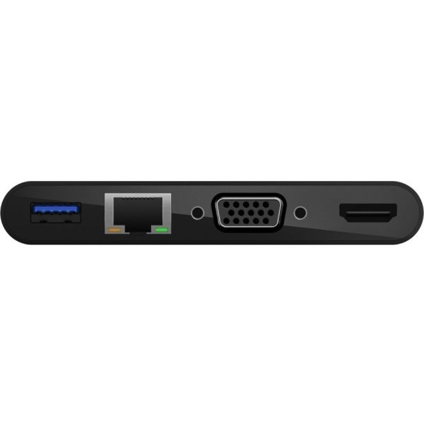 Belkin Usb-C Multiport Adapter, Usb-C To Hdmi - Usb A 3.0 - Vga, Up To 100W Power Delivery, Up 4K Resolution
