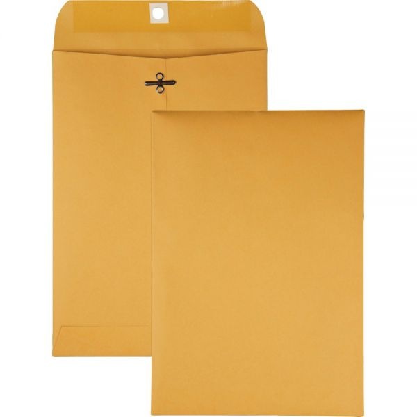 Quality Park Clasp Envelope, 28 Lb Bond Weight Kraft, #68, Square Flap, Clasp/Gummed Closure, 7 X 10, Brown Kraft, 100/Box
