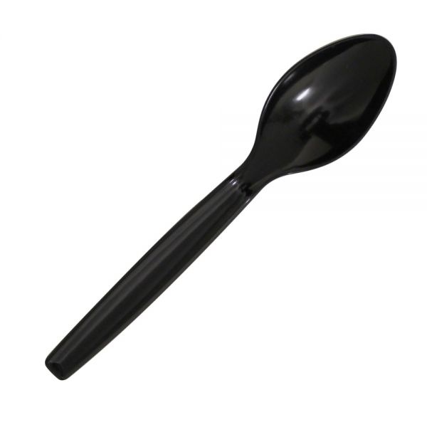 Highmark Plastic Utensils, Full-Size Spoons, Black, Box Of 1,000 Spoons