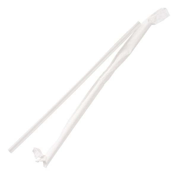 Genuine Joe Jumbo Translucent Straight Straws - 7.75" Length - 6000 / Carton - Clear
