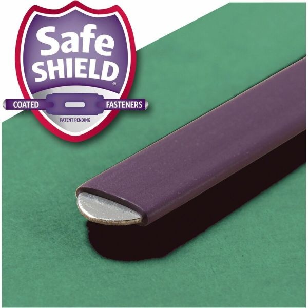 Smead Classification Folders, With Safeshield Coated Fasteners, 1 Divider, 2" Expansion, Legal Size, 50% Recycled, Green, Box Of 10