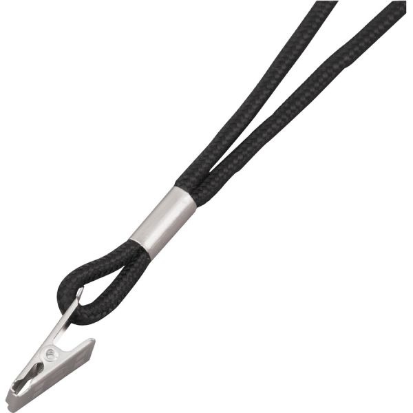 Advantus Metal Clip Cord-Style Lanyard - 20 / Box - 36" Length - Black - Metal