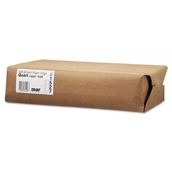 General Liquor-Takeout Quart-Sized Paper Bags, 35 Lb Capacity, 4.25" X 2.5" X 16", Kraft, 500 Bags
