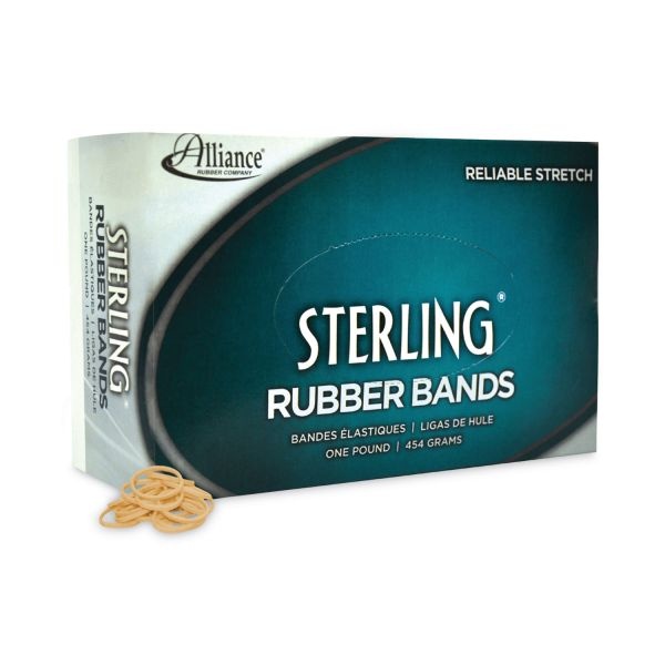 Alliance Sterling Rubber Bands, Size 8, 0.03" Gauge, Crepe, 1 Lb Box, 7,100/Box