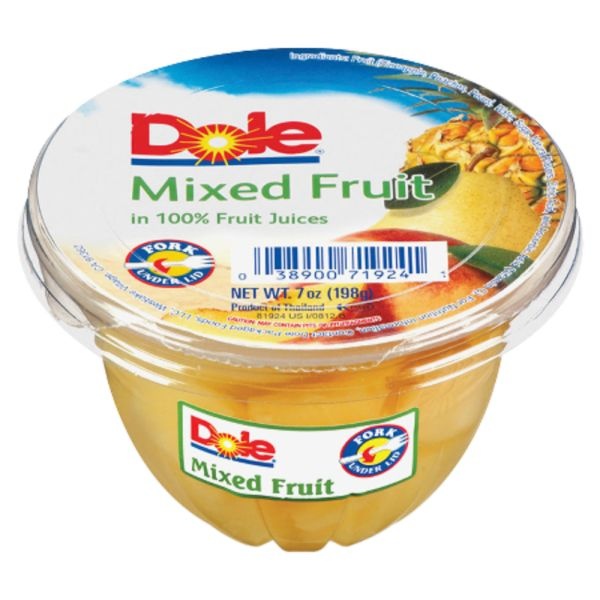 Dole Fruit Cups, Mixed Fruit, 7 Oz, Carton Of 12