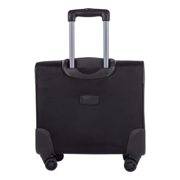 Swiss Mobility Purpose Overnight Business Case On Spinner Wheels, Fits Devices Up To 15.6", Polyester, 9.5 X 9.5 X 17.5, Black