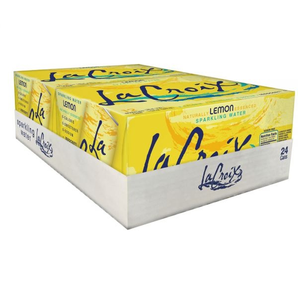 Lacroix Core Sparkling Water With Natural Lemon Flavor, 12 Oz, Case Of 24 Cans