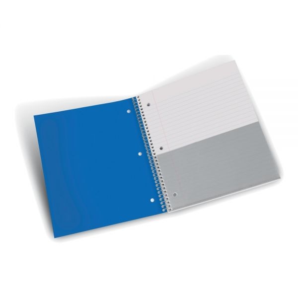 Stellar Poly Notebook, 8-1/2" X 11", 5 Subject, Wide Ruled, 100 Sheets, Blue