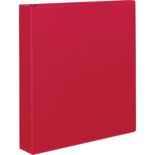 Avery Durable 3-Ring Binder With Ez-Turn Rings, 1 1/2" D-Rings, 45% Recycled, Red