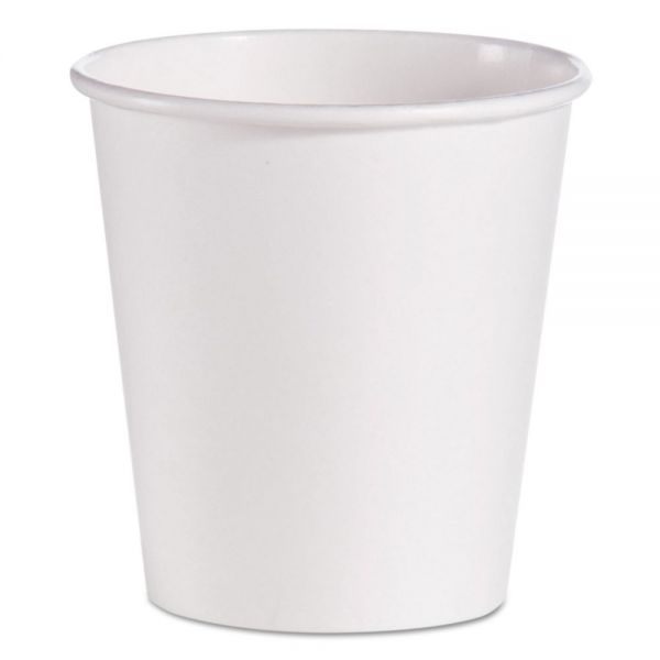 Single-Sided Poly Paper Hot Cups, 10 Oz, White, 1,000/Carton
