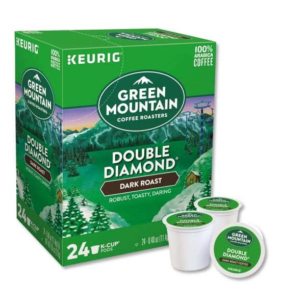 Green Mountain Coffee Single-Serve Coffee K-Cup Pods, Double Black Diamond Extra Bold, Carton Of 24