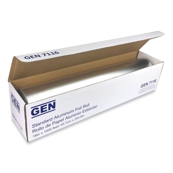 Gen Standard Aluminum Foil Roll, 18" X 1,000 Ft, 4/Carton
