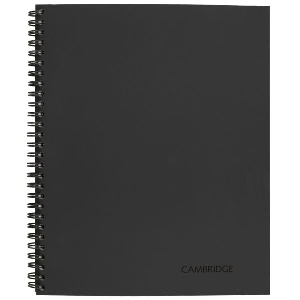 Cambridge Limited 30% Recycled Business Notebook, 8 1/2" X 11", 1 Subject, Legal Ruled, 80 Sheets, Black (06132)