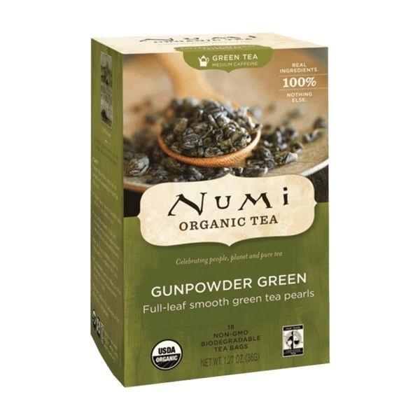 Numi Organic Gunpowder Green Tea, Box Of 18