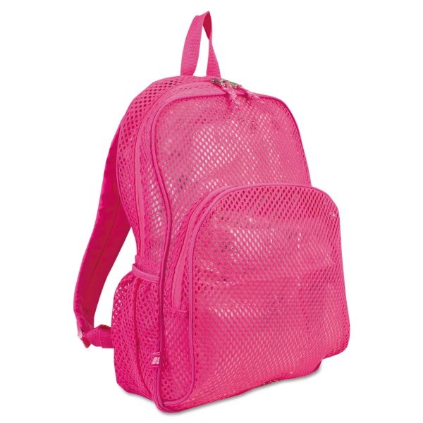Eastsport Mesh Backpack, Fits Devices Up To 17", Polyester, 12 X 5 X 18, Clear/English Rose