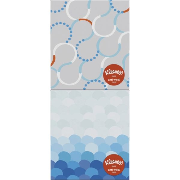 Kleenex Anti-Viral 3-Ply Facial Tissues, White, 55 Tissues Per Box, Pack Of 4 Boxes