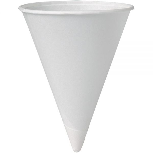 Solo Bare 4 Oz Paper Cone Cups, White, 200/Pack