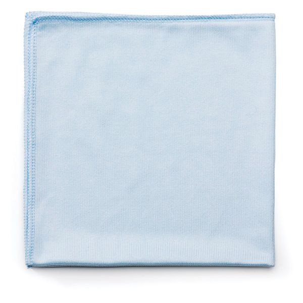 Rubbermaid Commercial Executive Series Hygen Cleaning Cloths, Glass Microfiber, 16 X 16, Blue, 12/Carton