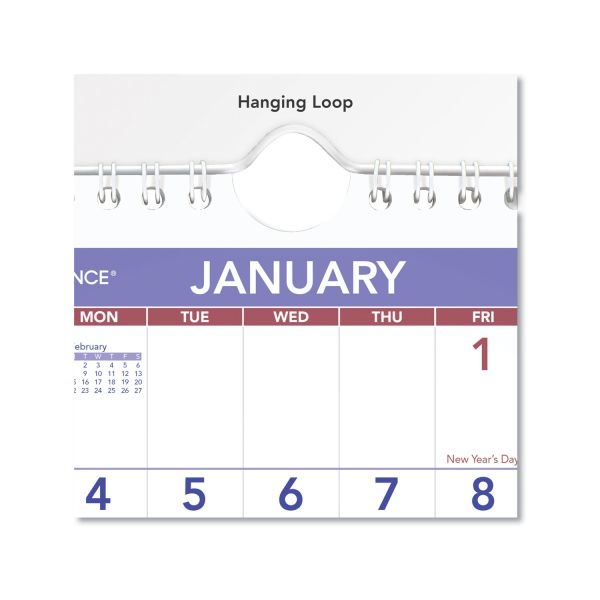 At-A-Glance Mini Monthly Wall Calendar With Fold-Out Easel, 7 X 8, White Sheets, 12-Month (Jan To Dec): 2024
