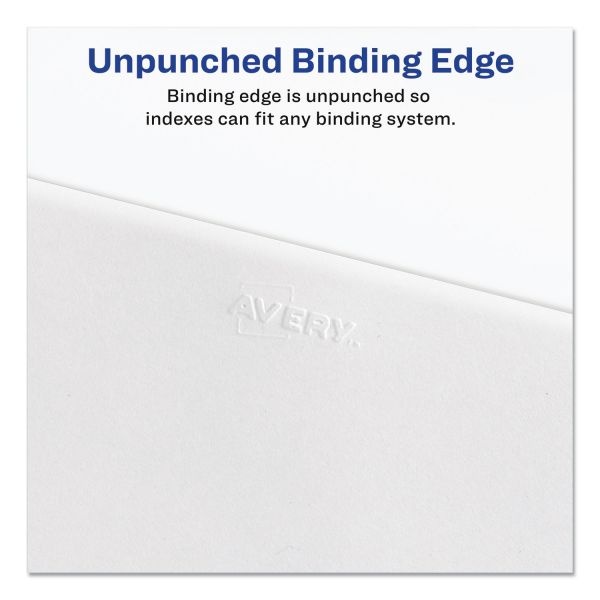 Avery Preprinted Legal Exhibit Side Tab Index Dividers, Avery Style, 26-Tab, 51 To 75, 11 X 8.5, White, 1 Set