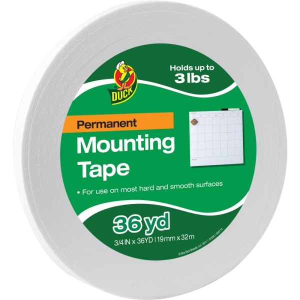 Duck Brand Double-Sided Foam Mounting Tape, 3/4" X 1,296", White