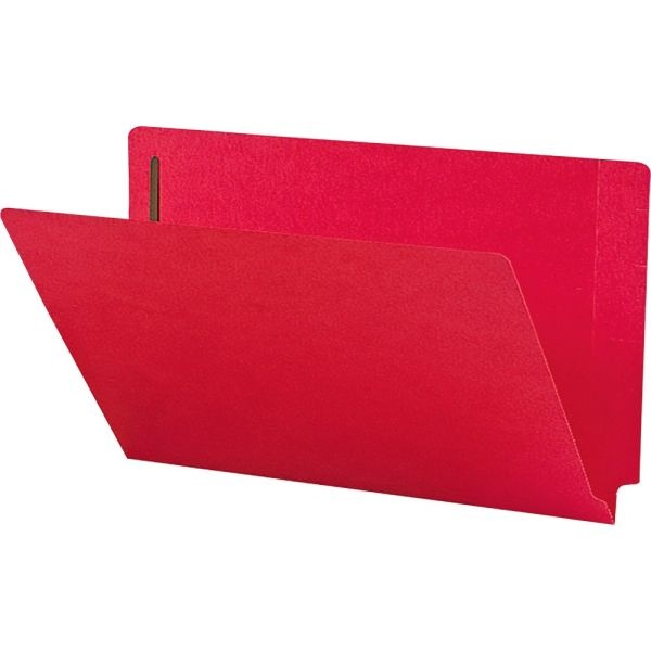 Smead Shelf-Master Color Fastener Folders, Legal Size, Red, Box Of 50