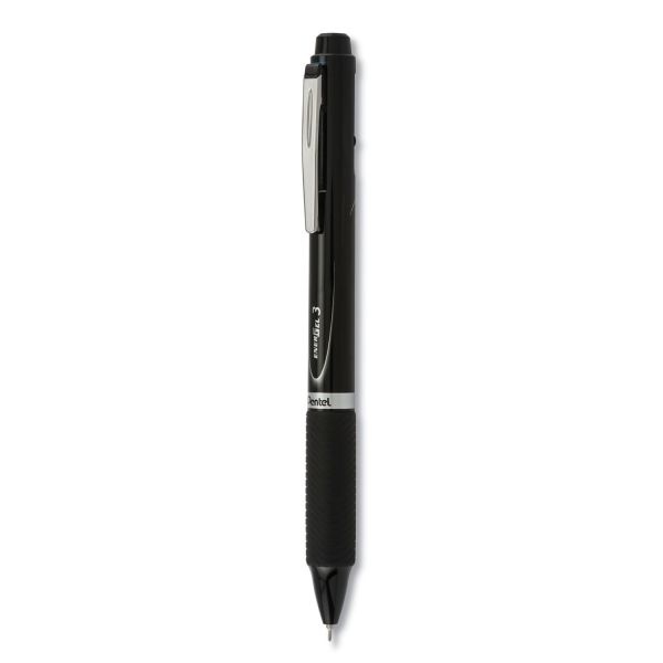 Pentel Energel 3 MultiColor Gel Pen, Retractable, Fine 0.5 Mm, Black