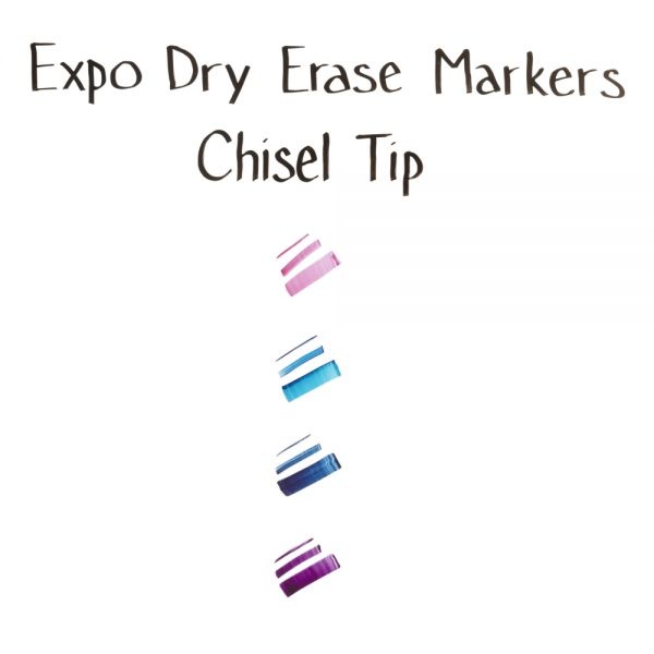 Expo Low-Odor Dry-Erase Markers, Chisel Point, Pastel Colors, Pack Of 4
