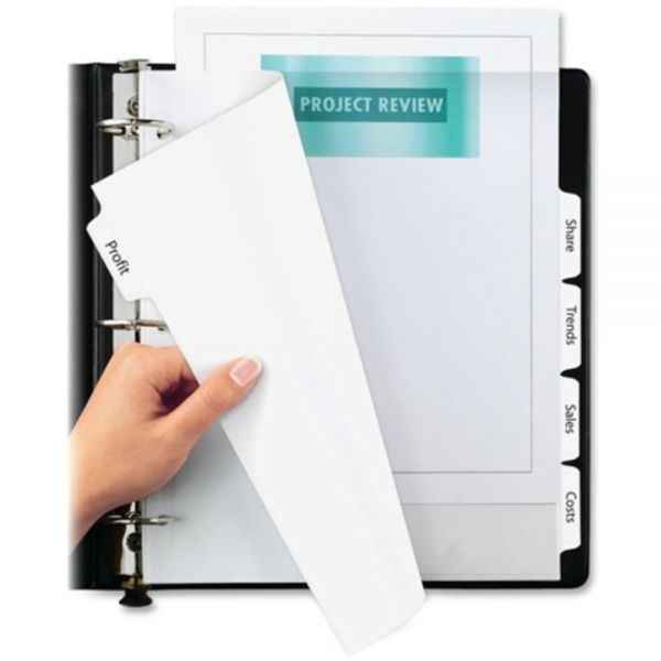 Avery Print And Apply Index Maker Clear Label Dividers, Extra Wide Tab, 5-Tab, White Tabs, 11.25 X 9.25, White, 1 Set