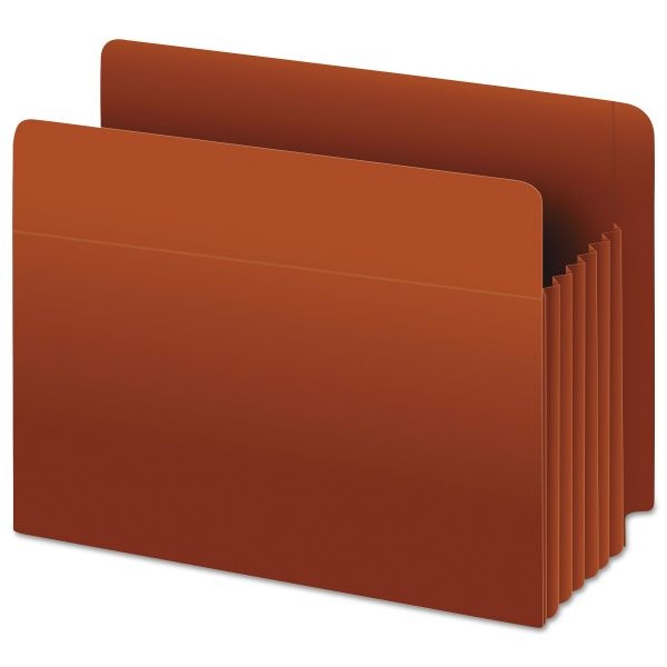 Pendaflex Heavy-Duty End Tab File Pockets, 3.5" Expansion, Legal Size, Red Fiber, 10/Box