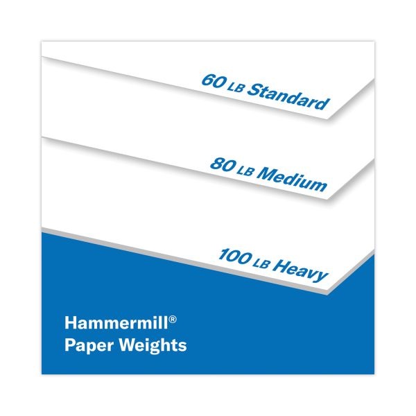 Hammermill Color Card Stock, White, Letter (8.5" X 11"), 60 Lb, Pack Of 250