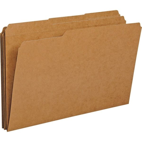 File Folders, 1/3 Cut, Legal Size (8-1/2" X 14"), 3/4" Expansion, Kraft, Box Of 100