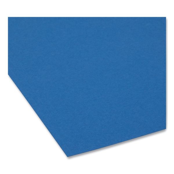 Smead Interior File Folders, 1/3-Cut Tabs: Assorted, Letter Size, 0.75" Expansion, Navy Blue, 100/Box
