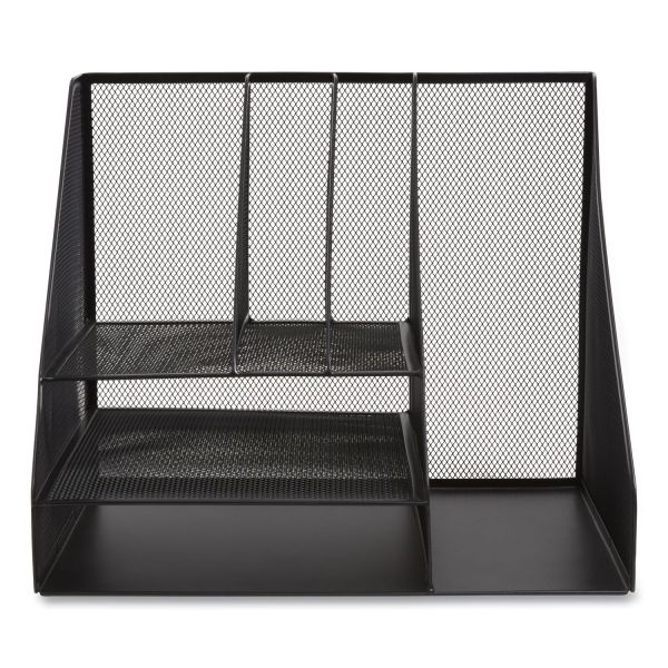 Tru Red Wire Mesh Combination Organizer, Vertical/Horizontal, 8 Sections, Letter-Size, 12 X 12 X 13.97, Matte Black