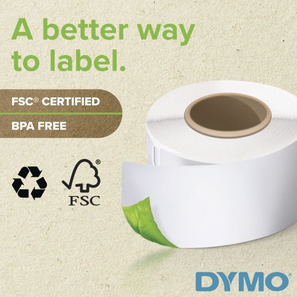 Dymo Self-Adhesive Name Badge Labels, 2.25" X 4", White, 250/Box