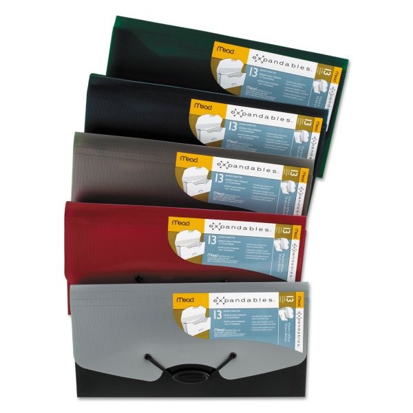 Mead Expandables Expanding File For Checks, 13 Sections, 1/13-Cut Tab, Randomly Assorted, 1 Each