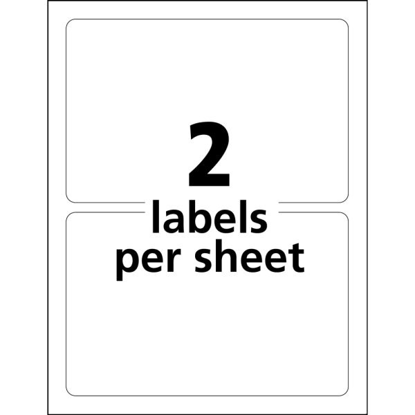 Avery Permanent Durable Id Labels With Trueblock, 6579, Rectangle, 5" X 8-1/8", White, Pack Of 100