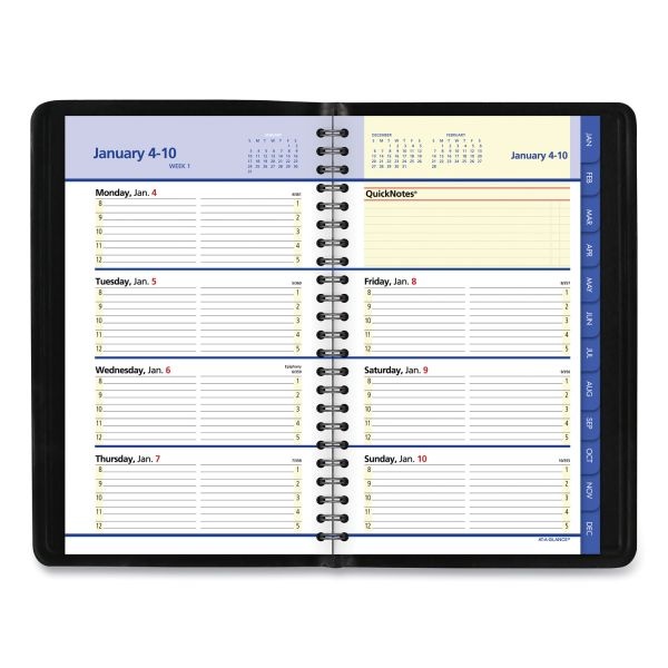 At-A-Glance Quicknotes Weekly Block Format Appointment Book, 8.5 X 5.5, Black Cover, 12-Month (Jan To Dec): 2024