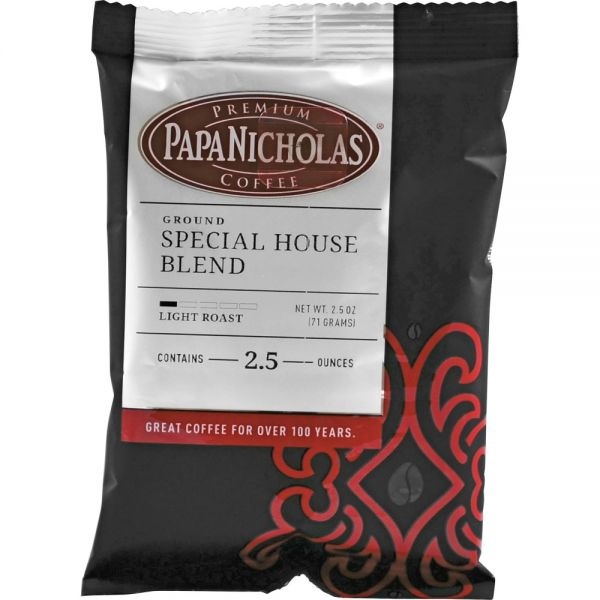 Papanicholas Coffee Premium Coffee, Special House Blend, Light Roast, Packet Makes 8 Cups, 18 Packets/Carton