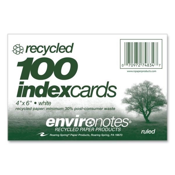 Universal Ruled Index Cards 4 x 6 White 100/Pack