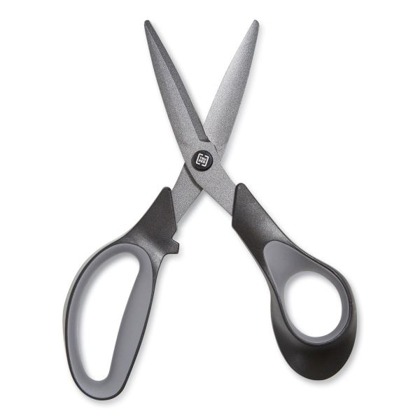 Tru Red Non-Stick Titanium-Coated Scissors, 7" Long, 2.88" Cut Length, Gun-Metal Gray Blades, Black/Gray Straight Handle