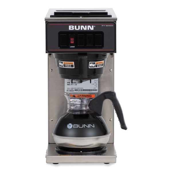 Bunn Vp17-1 12-Cup Commercial Pourover Coffee Brewer, Stainless Steel/Black